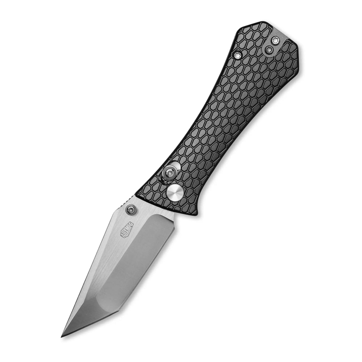 Coffin Tanto Deadhead Crossbar | Grey Aluminium + Stonewash 14C28N
