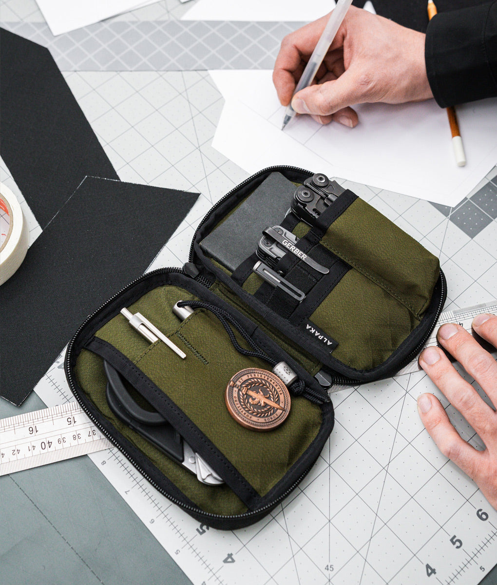 Admin Pouch Pro | Army Green Axogrid 300D