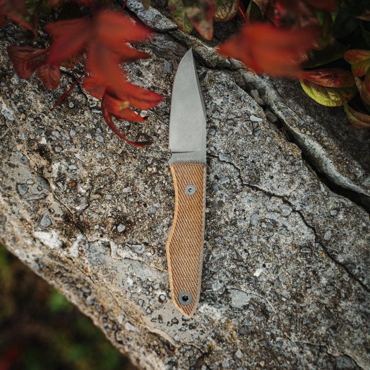 USA Lookout Fixed Blade | Magnacut + Natural Micarta