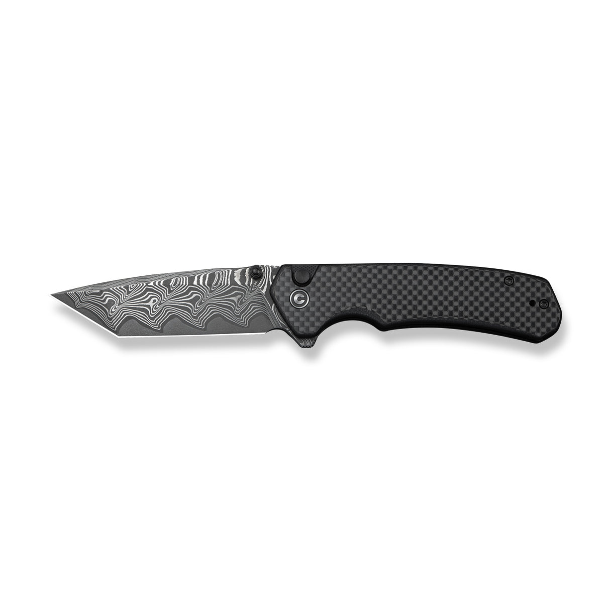 Button Lock Brazen | Twill Carbon Fibre + Tanto Dama Blade