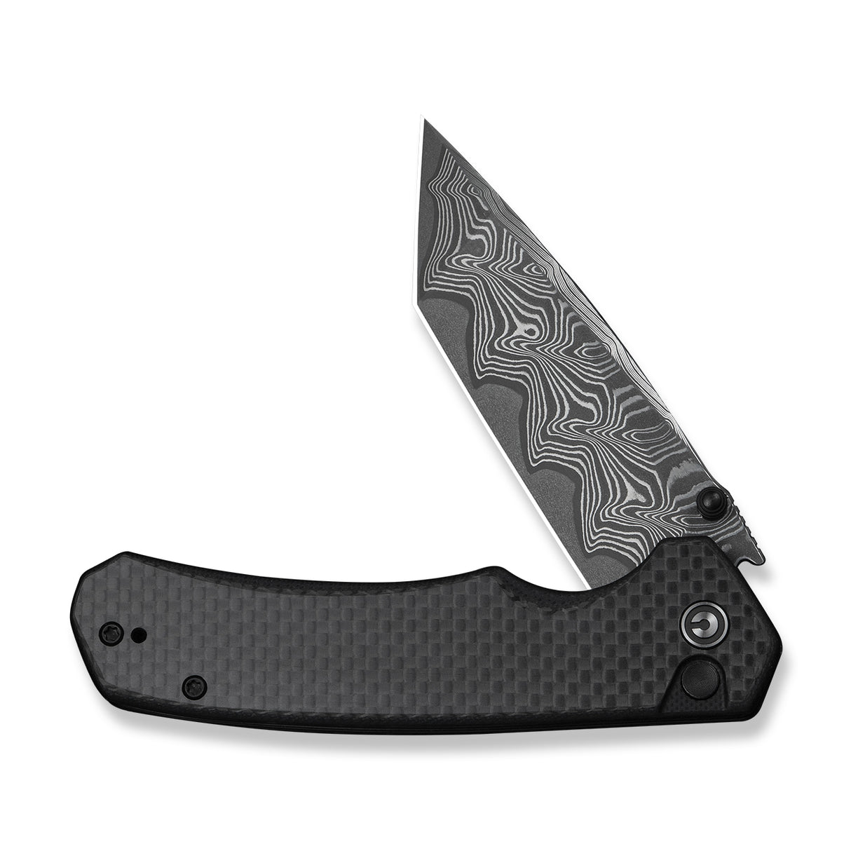Button Lock Brazen | Twill Carbon Fibre + Tanto Dama Blade
