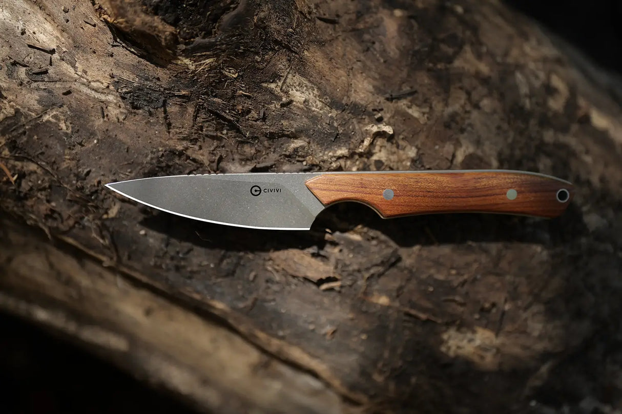 High Grass Field Knife | Guibourtia Wood + Stonewashed 14C28N