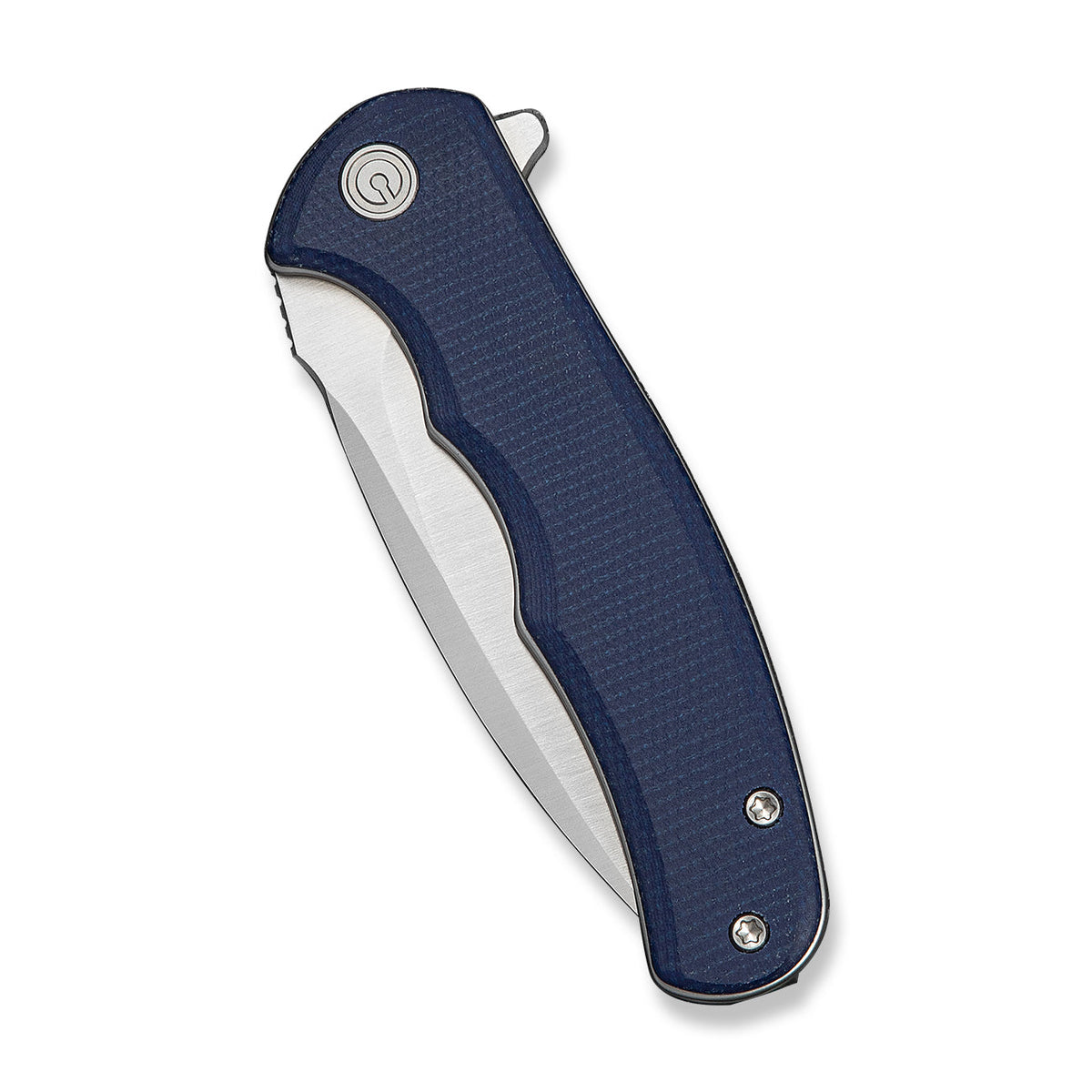Mini Praxis | Blue Canvas Micarta + Satin D2