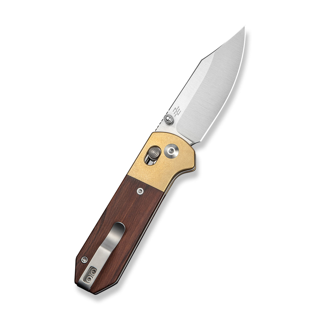 Yonder Clip Point | Guibourtia Wood & Stonewashed Brass + Satin 14C28N