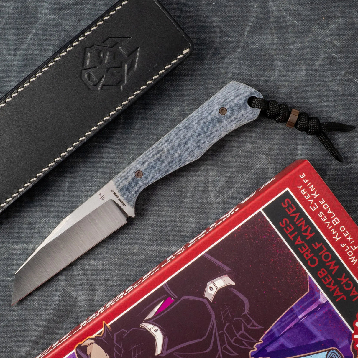 Collusion - J.W.Kollab Fixed Blade | Blue Linen Micarta