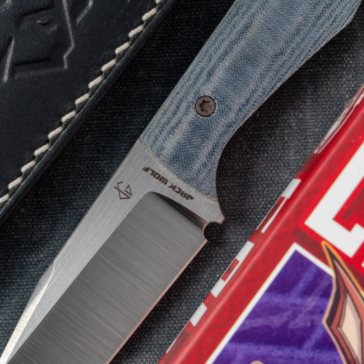 Collusion - J.W.Kollab Fixed Blade | Blue Linen Micarta