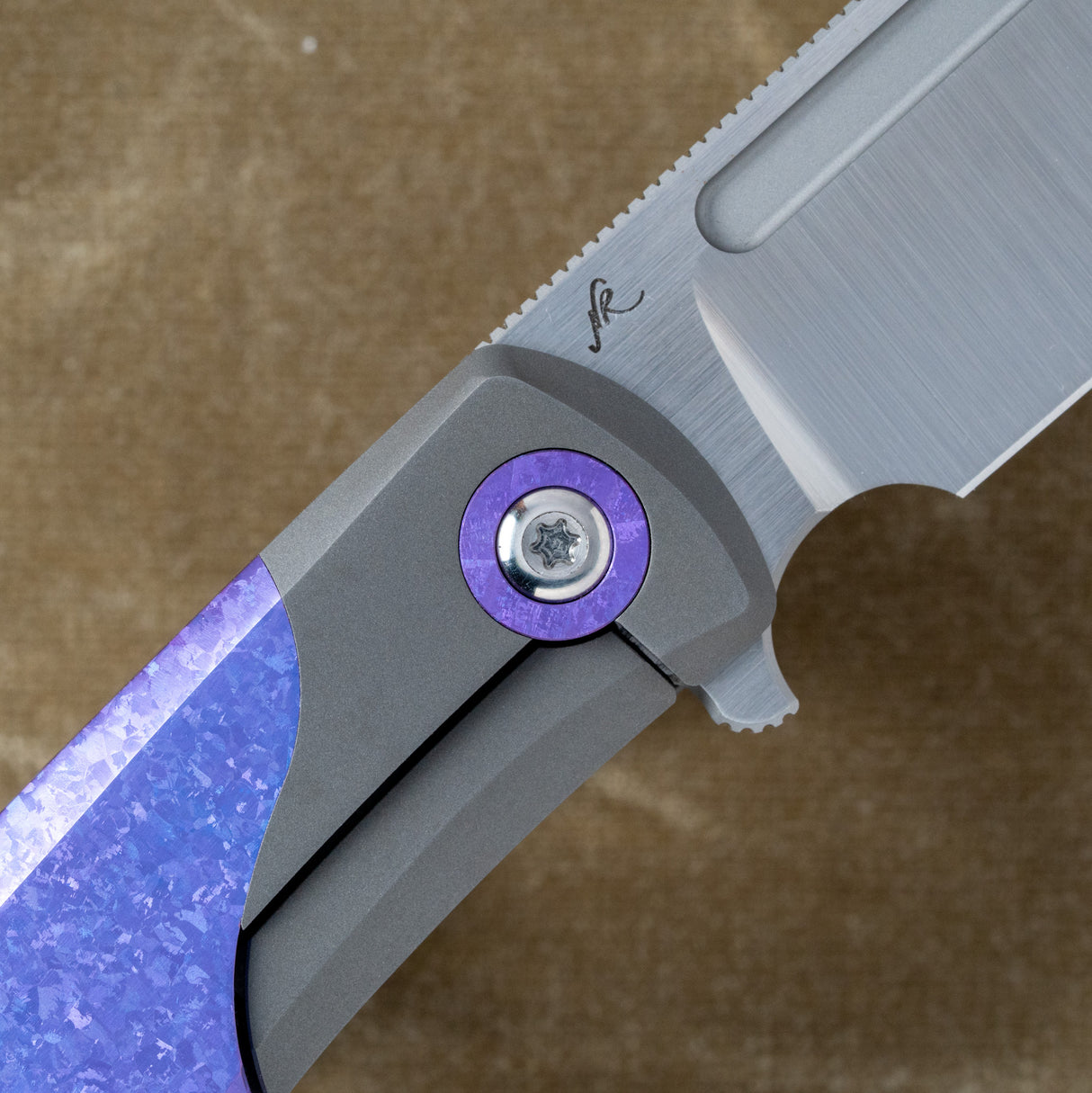 Scuffle - Bolster Lock | Titanium Crystalized Blurple + Belt Satin S90V