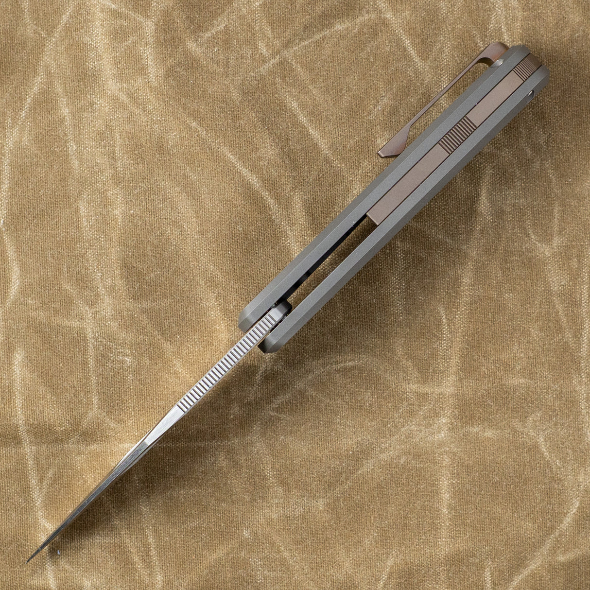 Scuffle - Frame Lock | Titanium Micro Milled + Belt Satin S90V