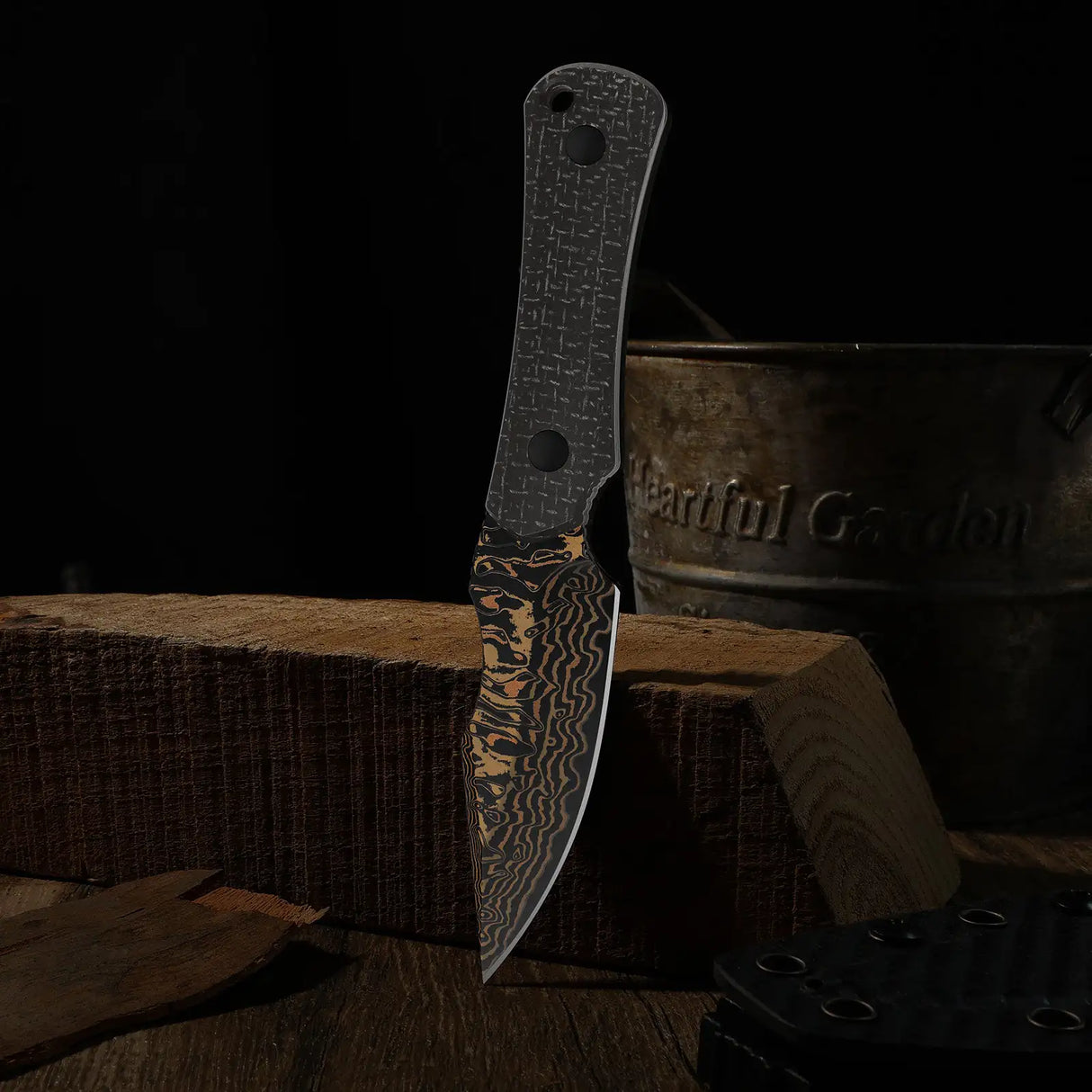 Bone | Burlap Micarta + Copper Dama