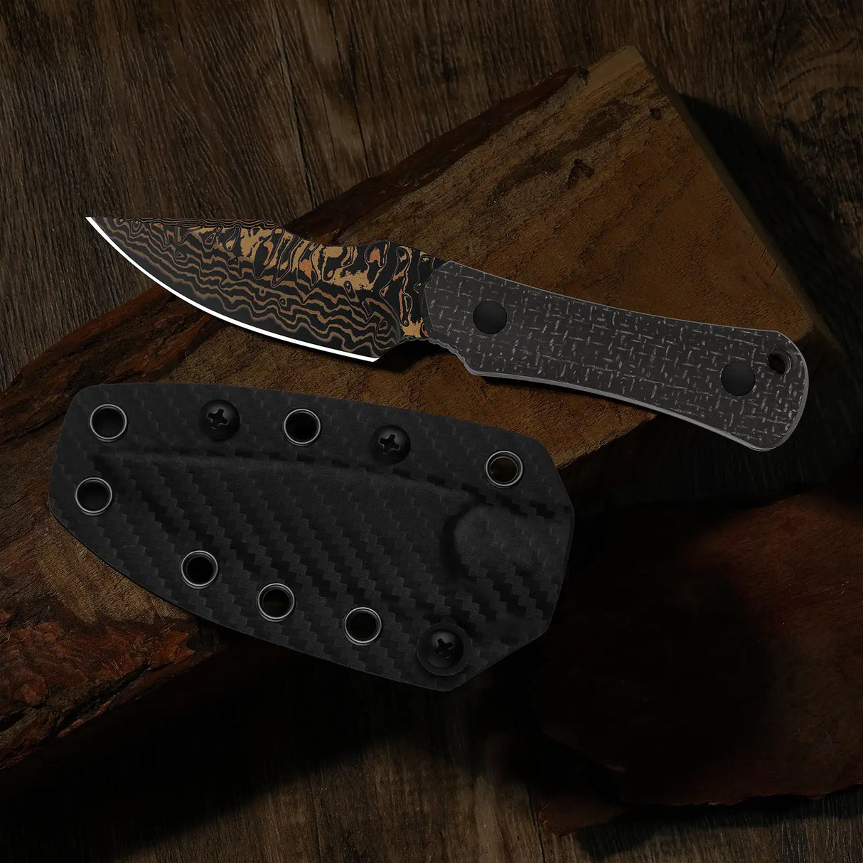 Bone | Burlap Micarta + Copper Dama