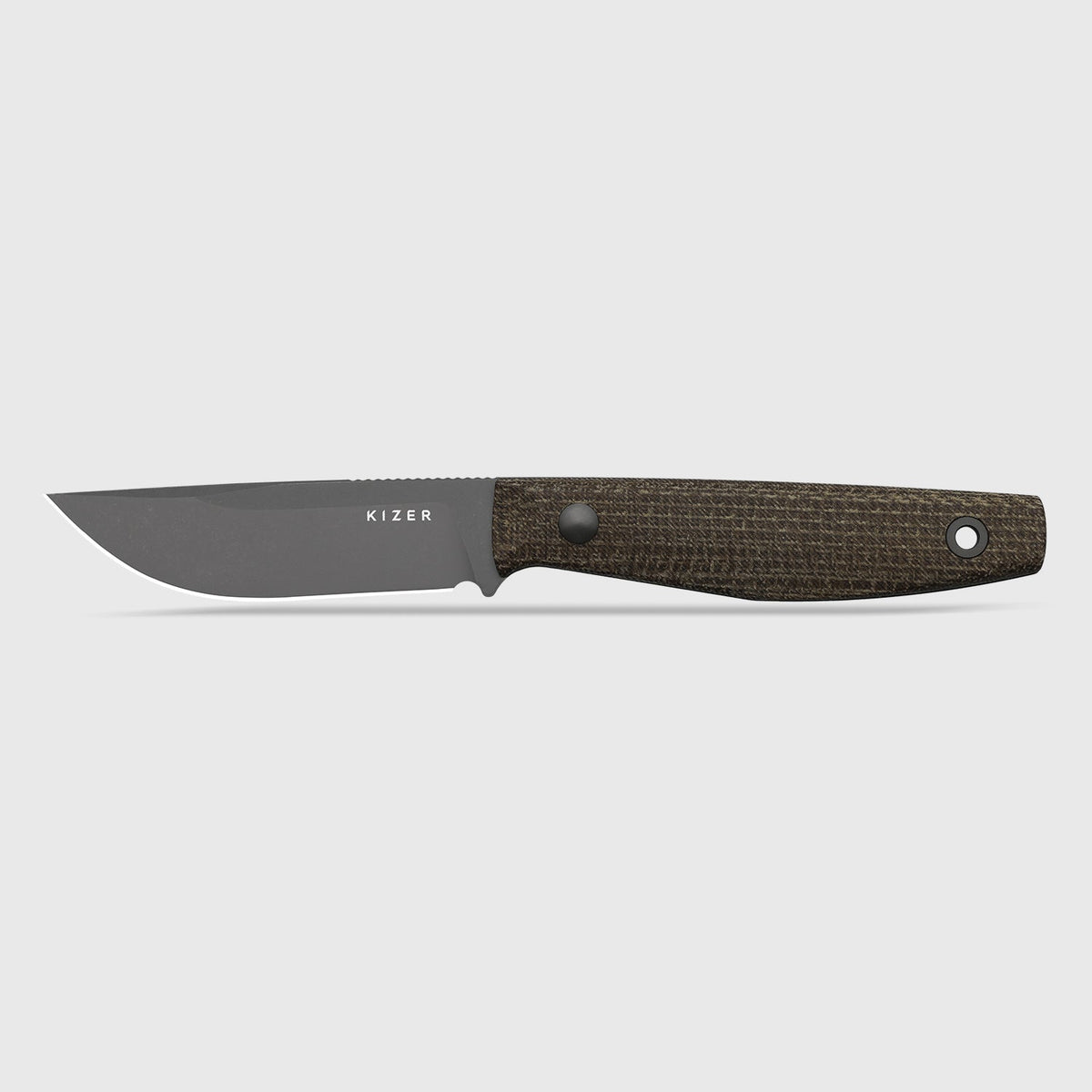 Dingo | Brown Burlap Micarta + Gray PVD Stonewash AEB-L