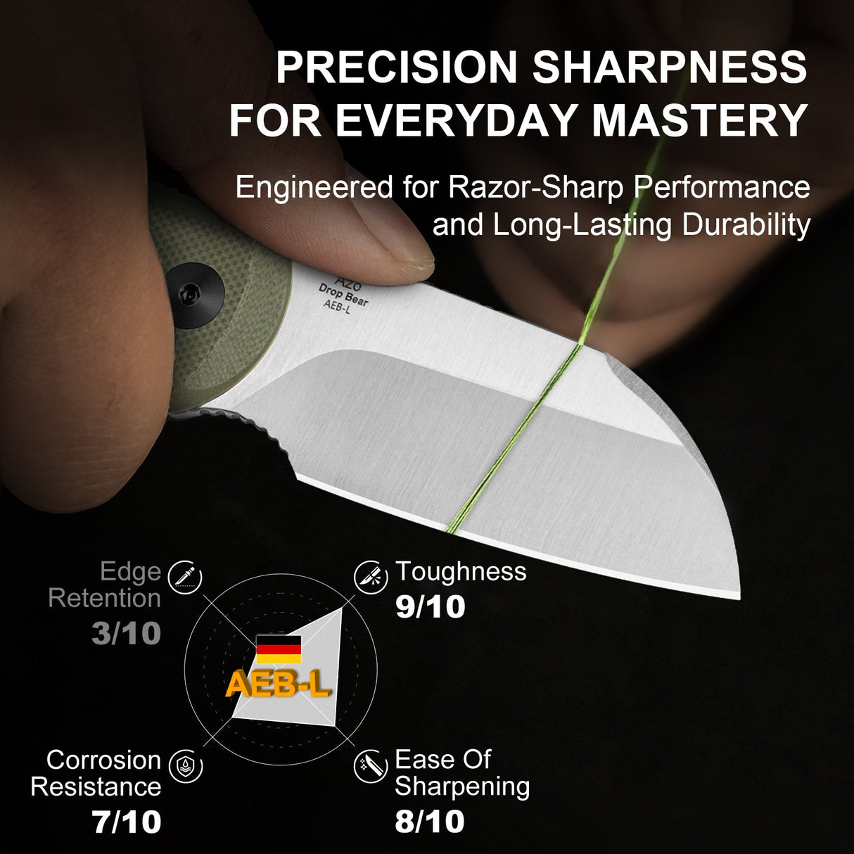 Drop Bear Fixed Blade | Sheepsfoot AEB-L + Olive G10