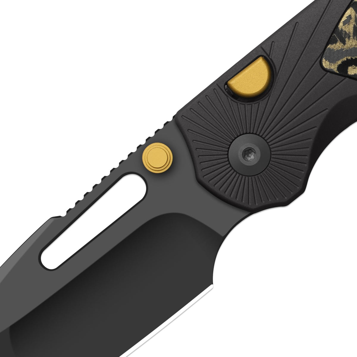 Durandal | Alu & FatCarbon Camo Gold + Gunmetal Gray PVD S35VN