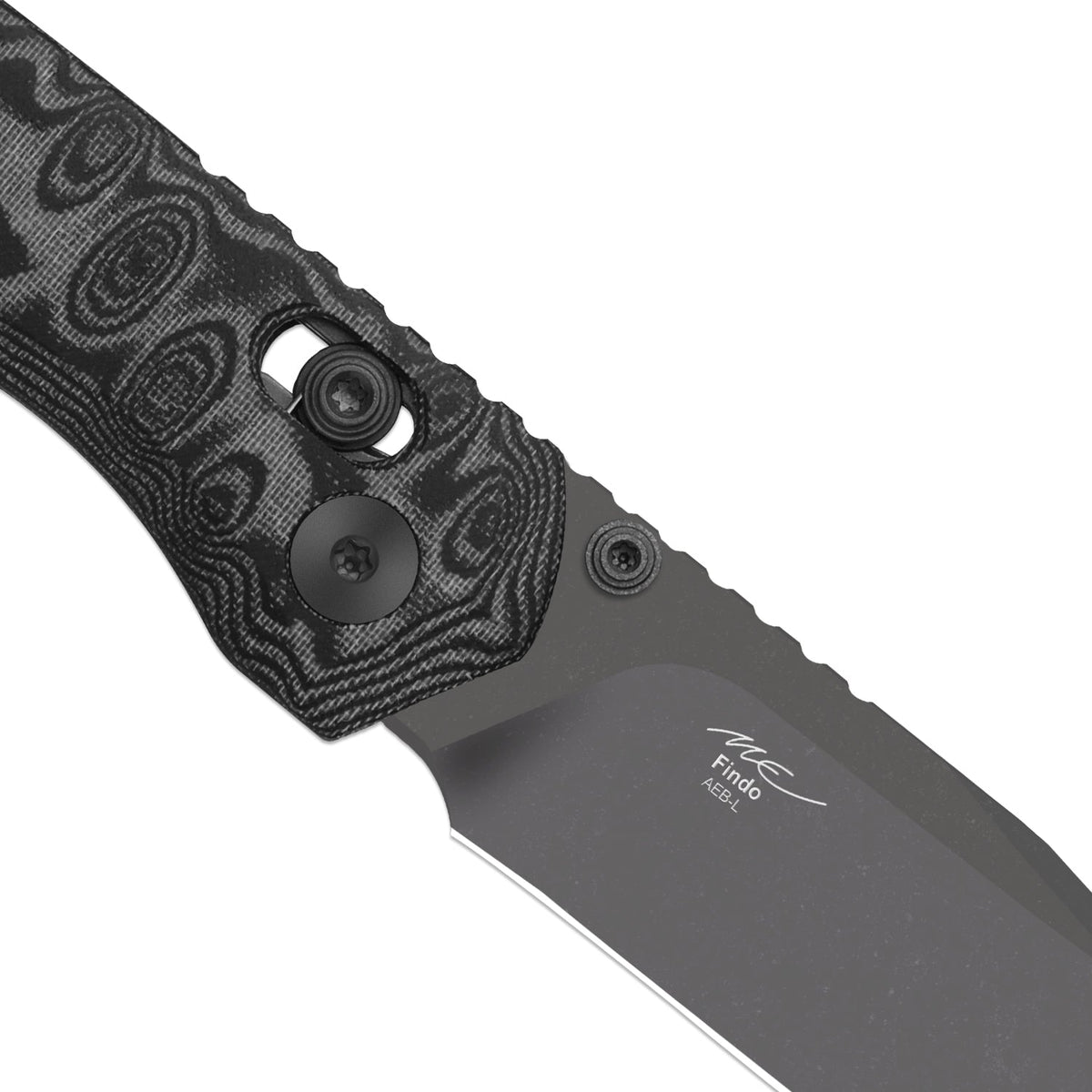 Findo | Black Vortex Micarta + Stonewash Gray PVD AEB-L