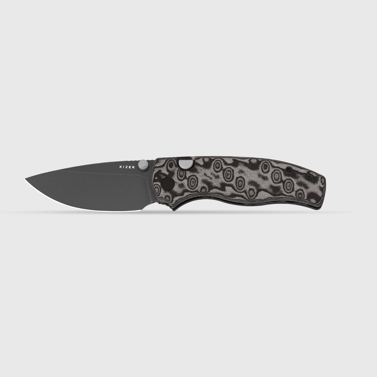 Glaux | Black Vortex Micarta + Grey SW PVD 14C28N