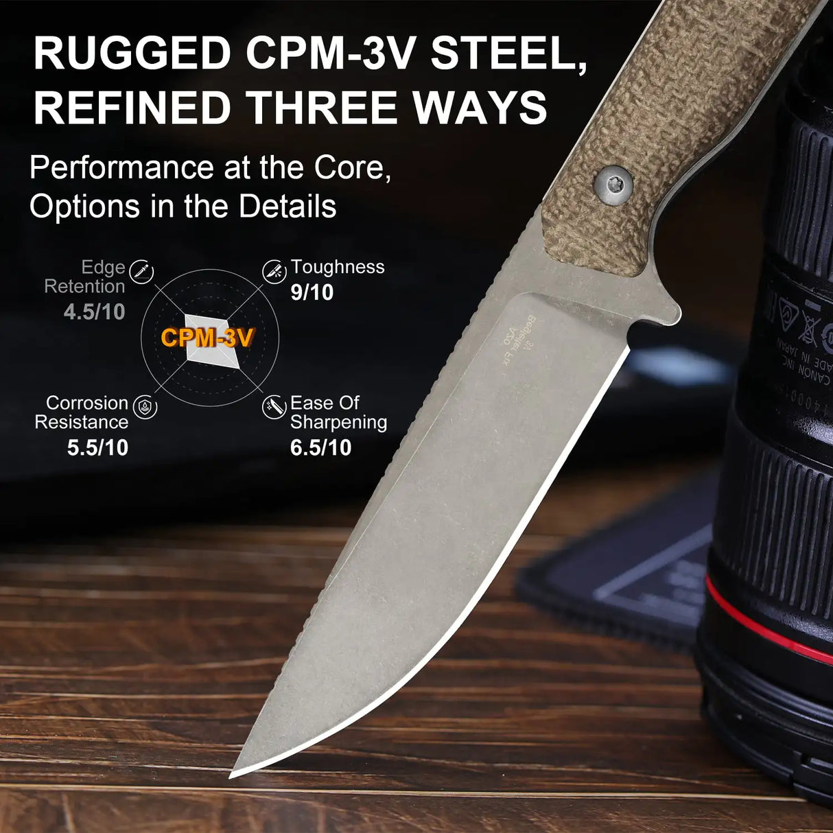 Begleiter Fix | CPM-3V + Burlap Micarta