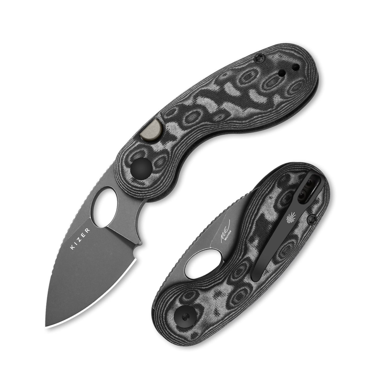 Microbe | Black Vortex Micarta + 14C28N