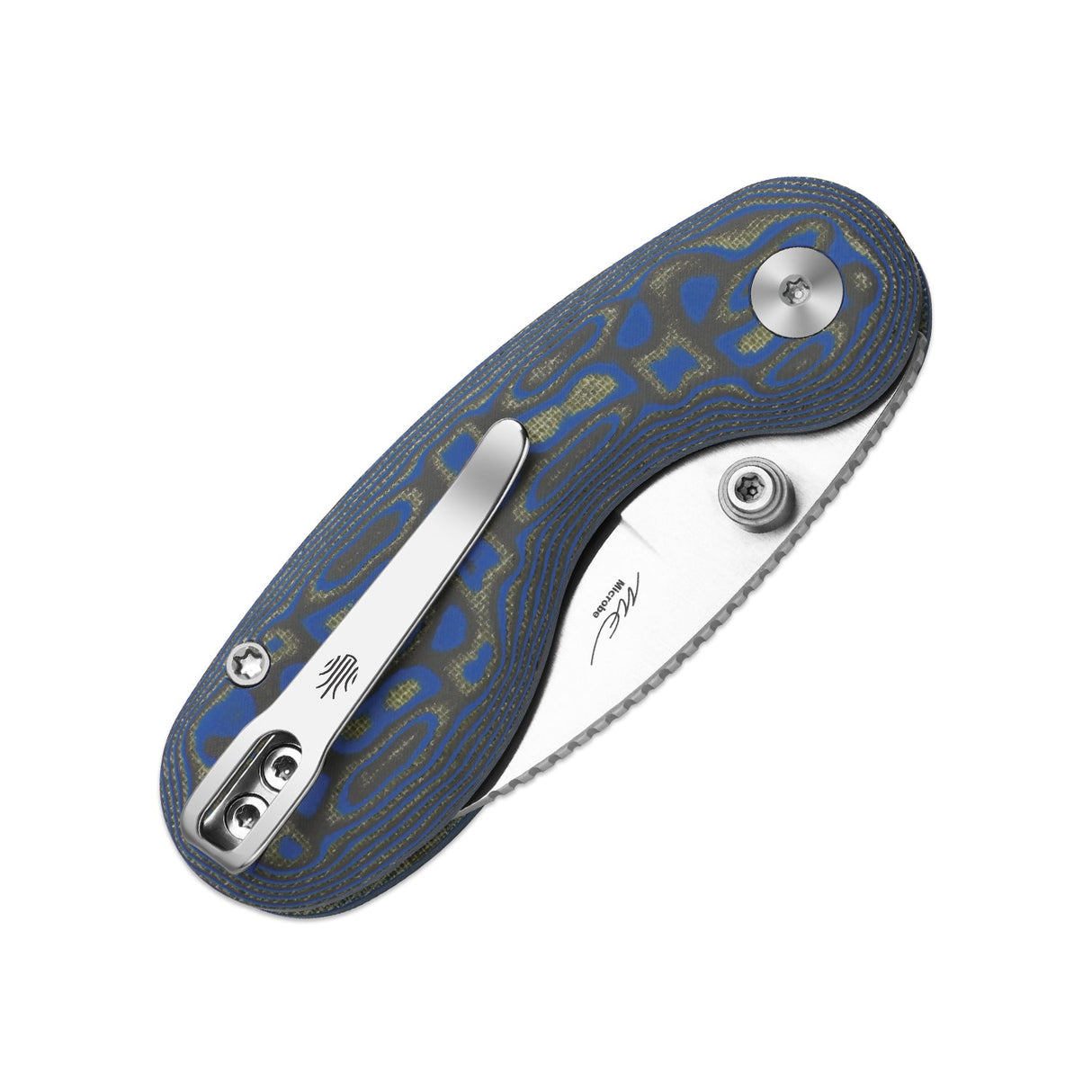 Microbe | Blue Vortex Micarta + 14C28N