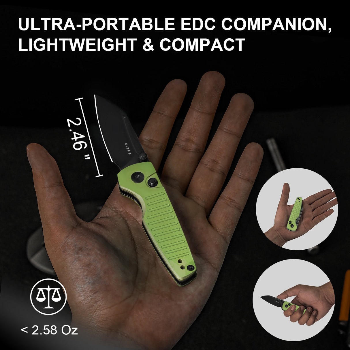 Parakeet | Sheepsfoot Nitro-V + Green Aluminium