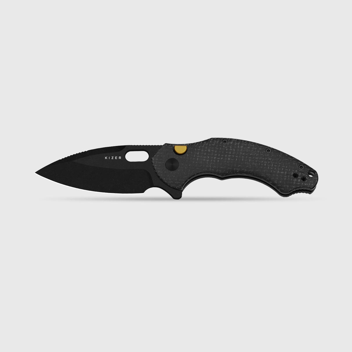 Roach XL | Black Burlap Micarta + Blackwash 14C28N