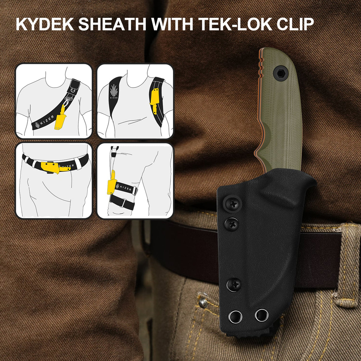 Snick | Green & Orange G10 + Blackwashed AEB-L