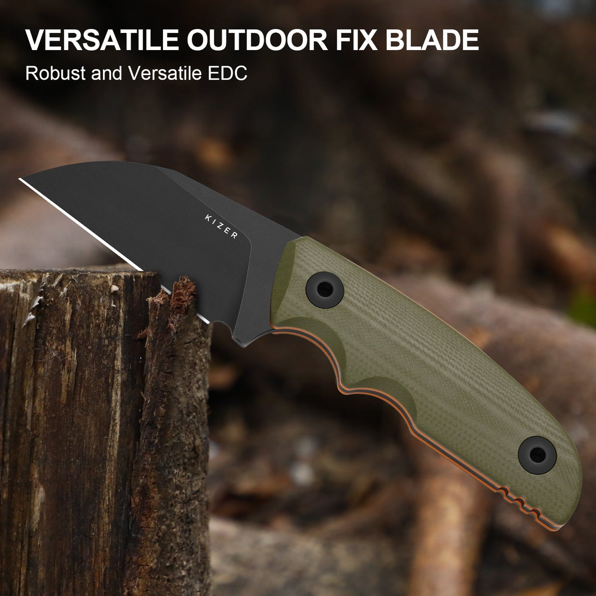 Snick | Green & Orange G10 + Blackwashed AEB-L