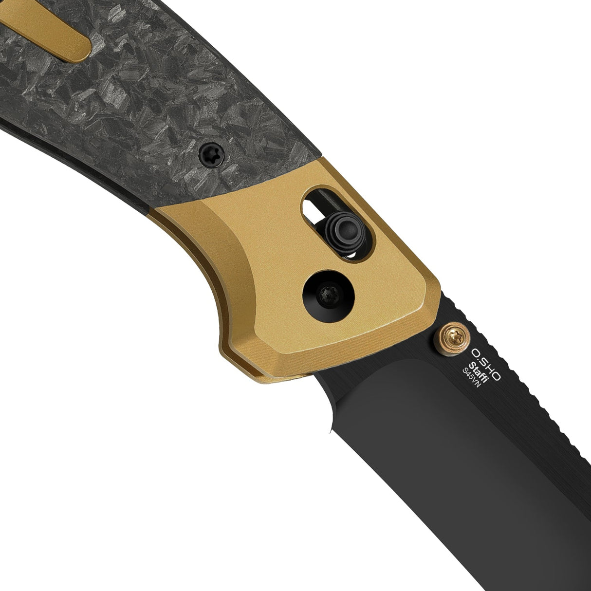 Staffi | Gold Titanium & Carbon Fiber + S45VN