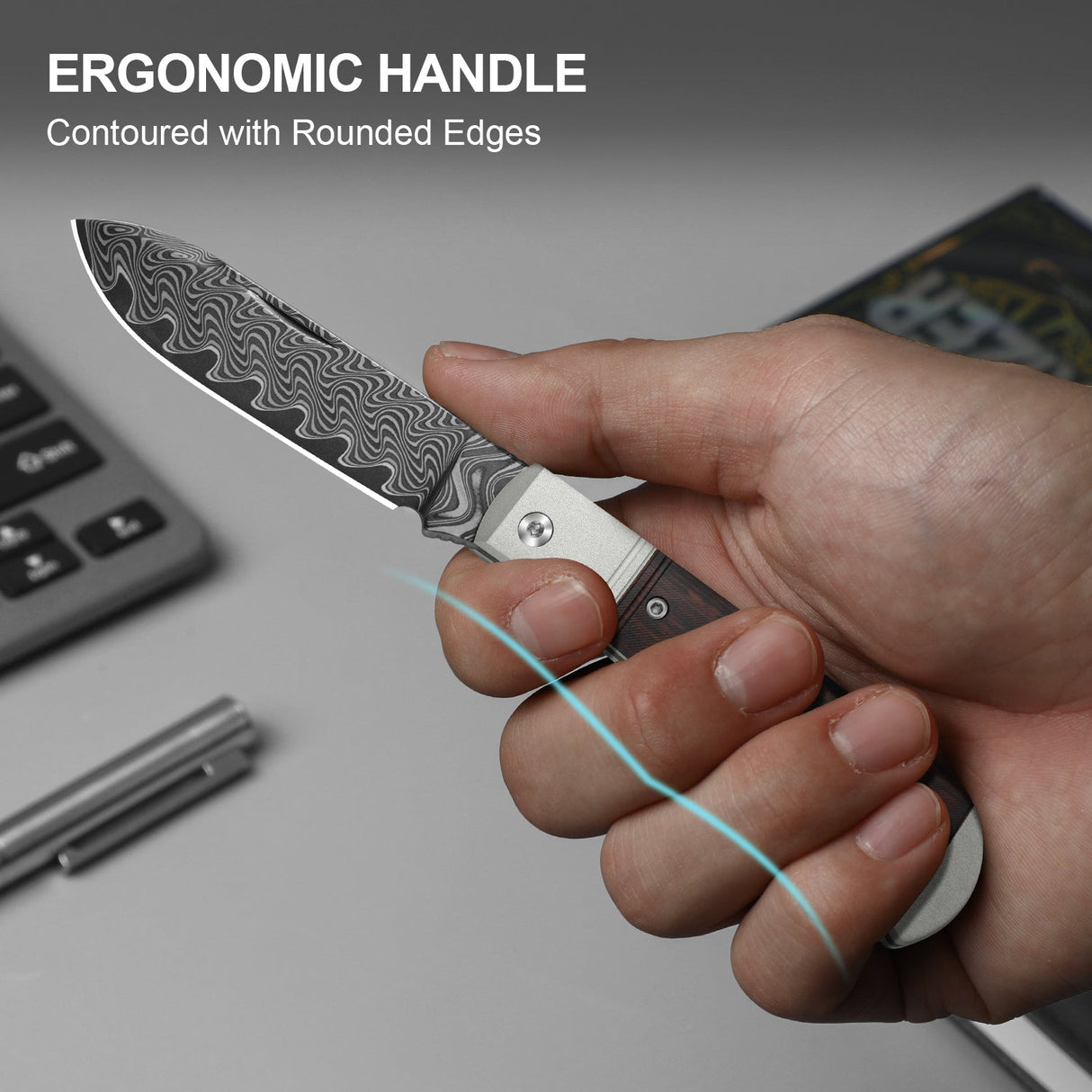 Trestle D | Leopard Wood + Damascus