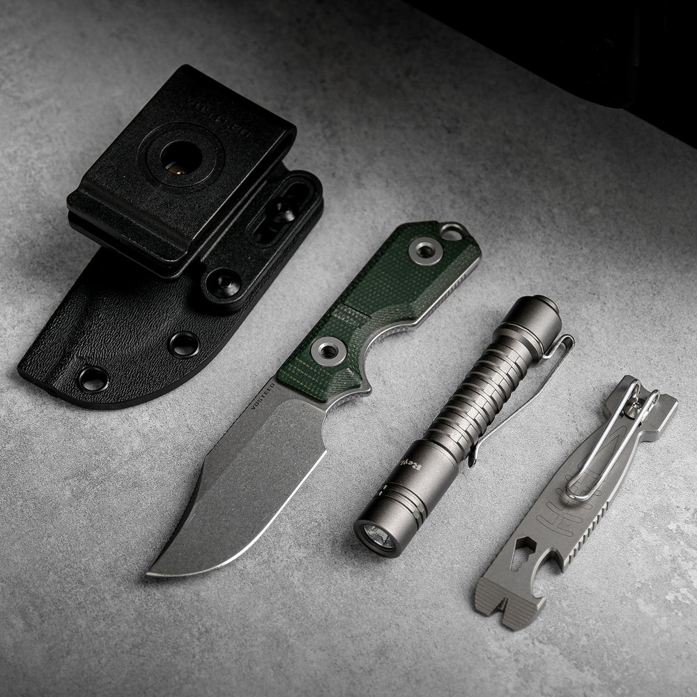 Quokka - Fixed Blade | Green Micarta + 14C289 - D0601