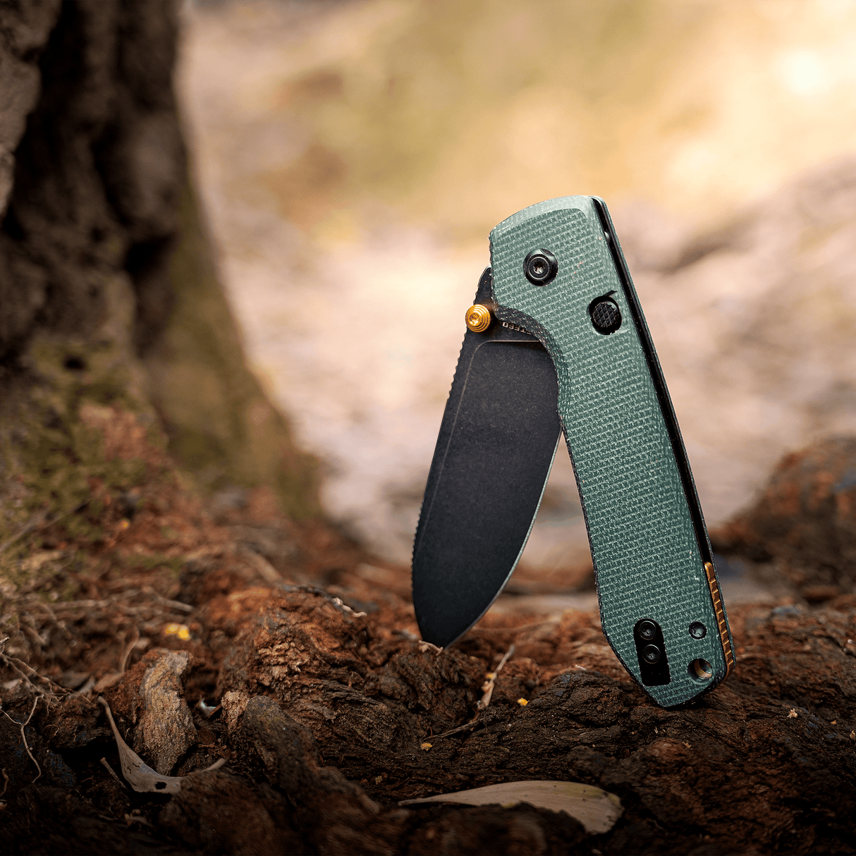 Raccoon 2.0 Top Liner Lock | Green Micarta + 14C28N Drop Point - A2901