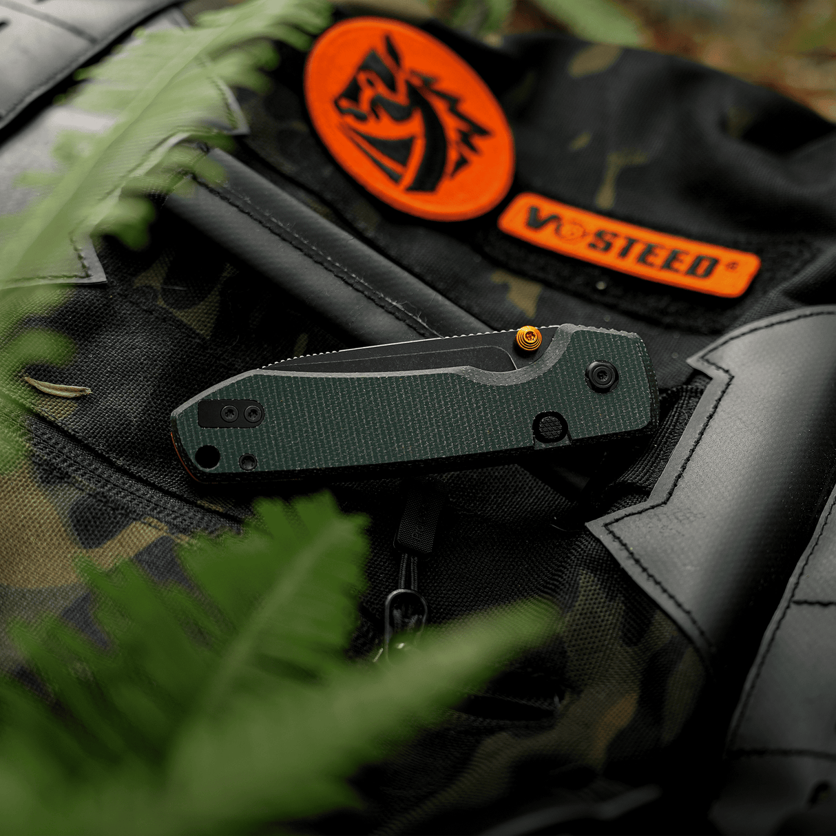 Raccoon 2.0 Top Liner Lock | Green Micarta + 14C28N Drop Point - A2901