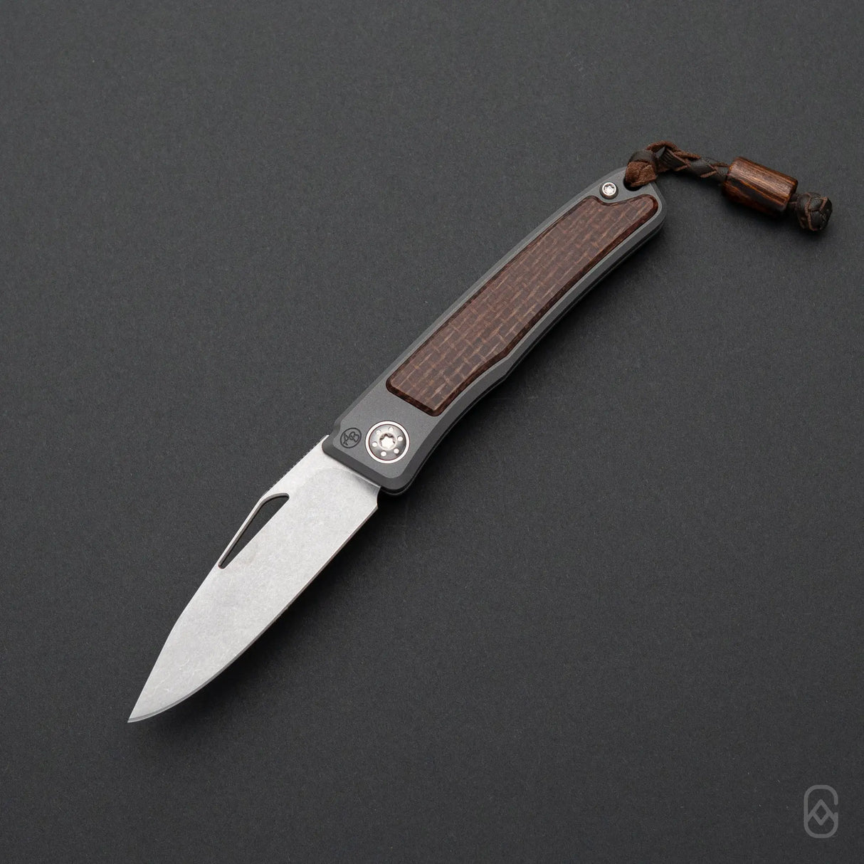 Rinkhals Slipjoint | Brown Burlap Micarta + Stonewashed RWL34
