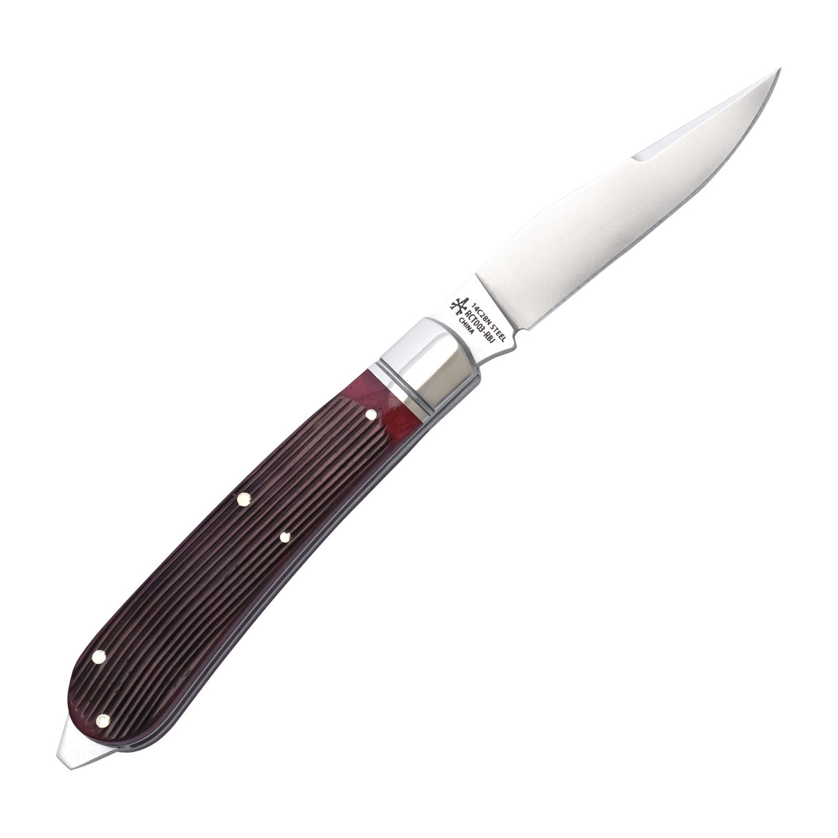Appalachian Jack Red Barnboard Jigged Bone Slipjoint - RCT003-RBJ