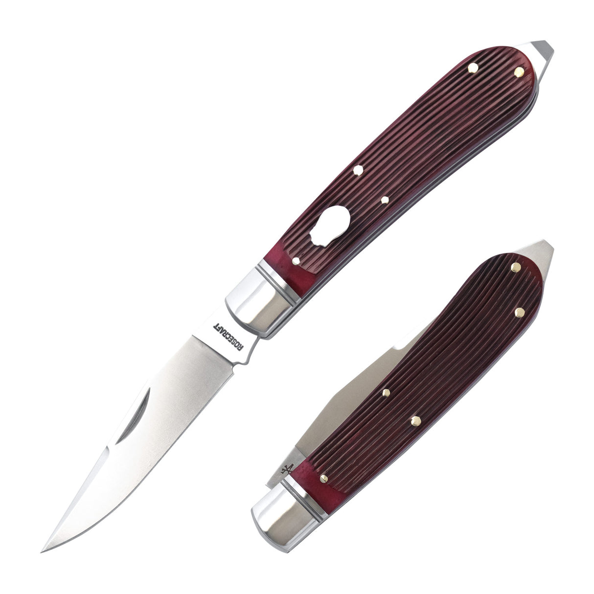 Appalachian Jack Red Barnboard Jigged Bone Slipjoint - RCT003-RBJ