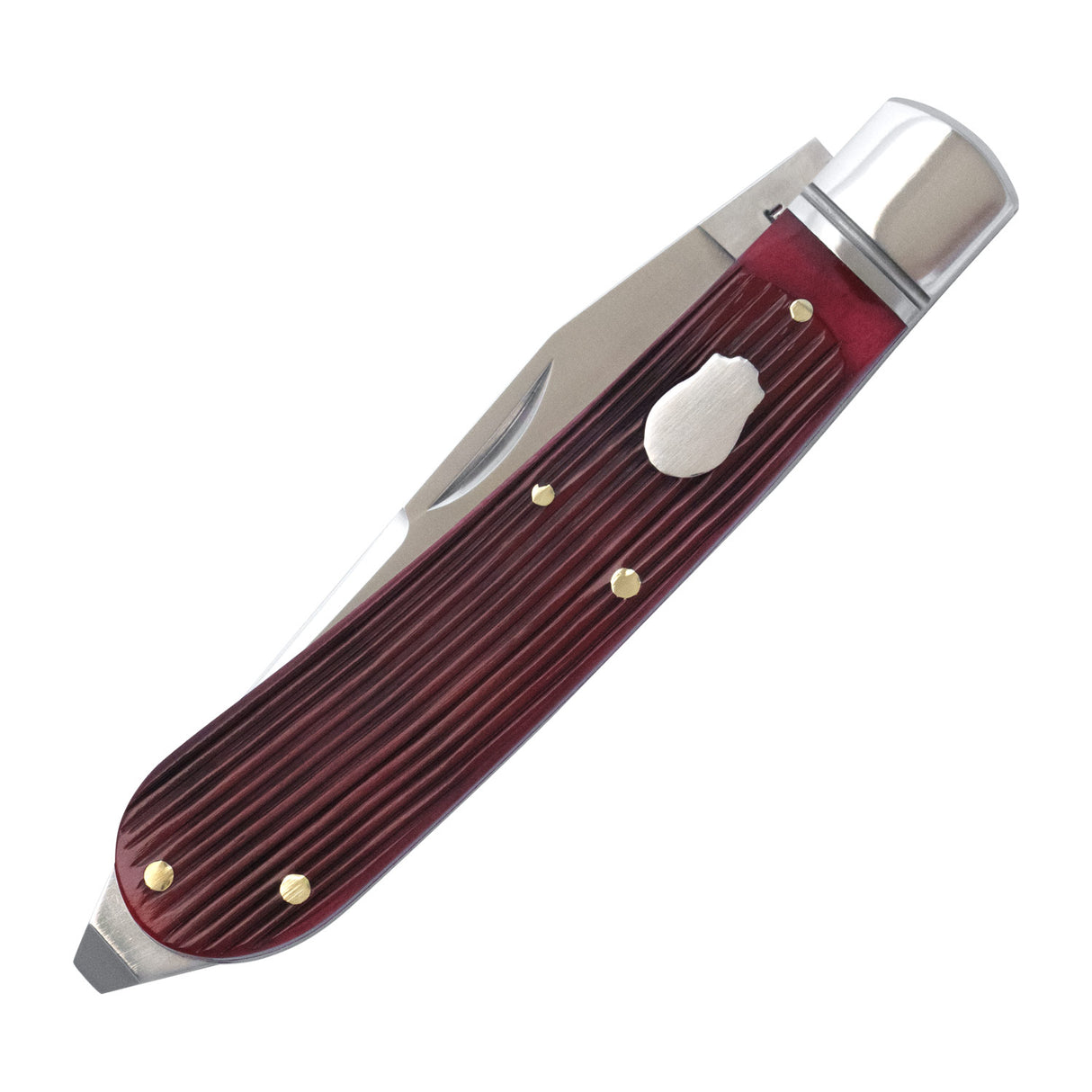 Appalachian Jack Red Barnboard Jigged Bone Slipjoint - RCT003-RBJ