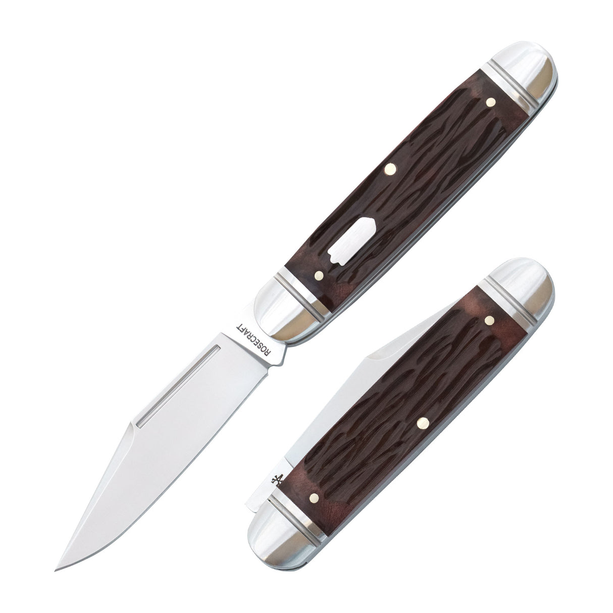 Birchfield Camp Jack Brown Jigged Bone Slipjoint - RCT034-BJB
