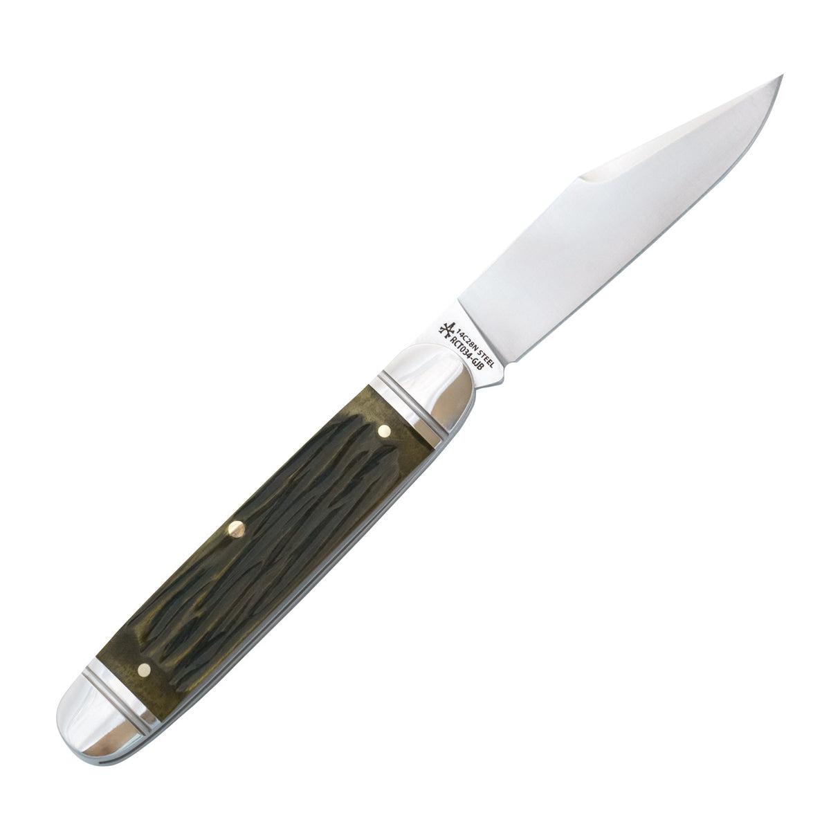 Birchfield Camp Jack Green Jigged Bone Slipjoint - RCT034-GJB