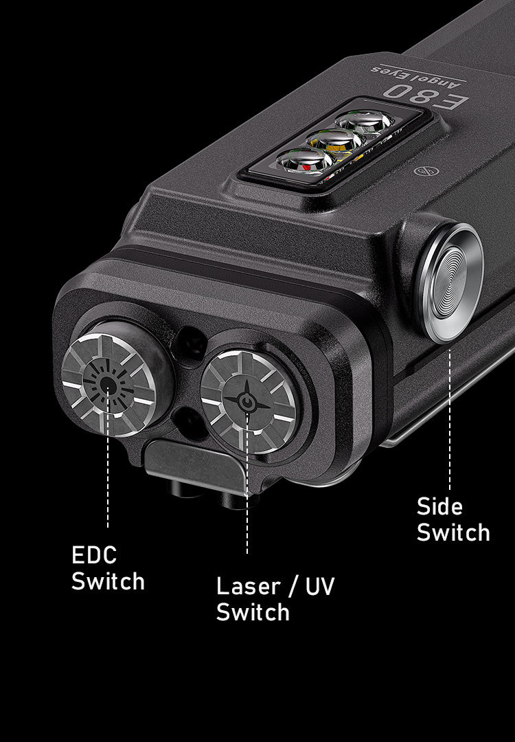 Angel Eyes E80 | Flat EDC Flashlight + Laser