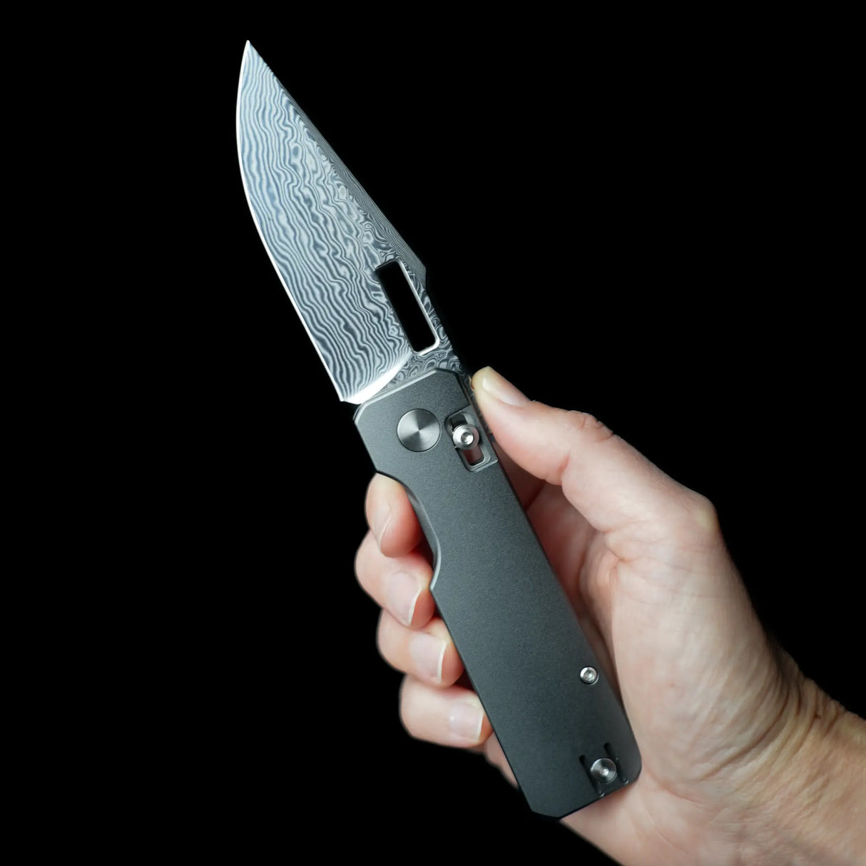 Aura Drop Point | Grey Aluminium + Dama