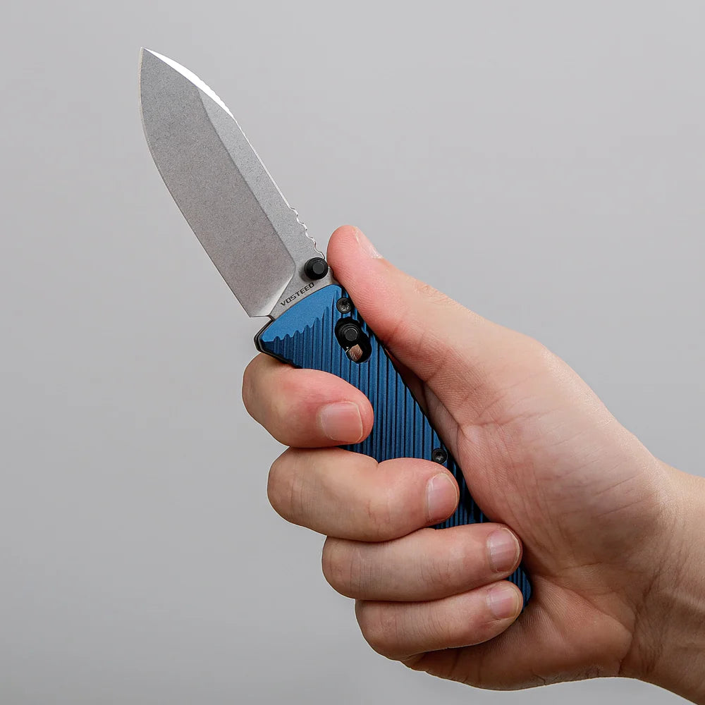 Vombat | Blue Aluminium + M390 Drop Point - A4103