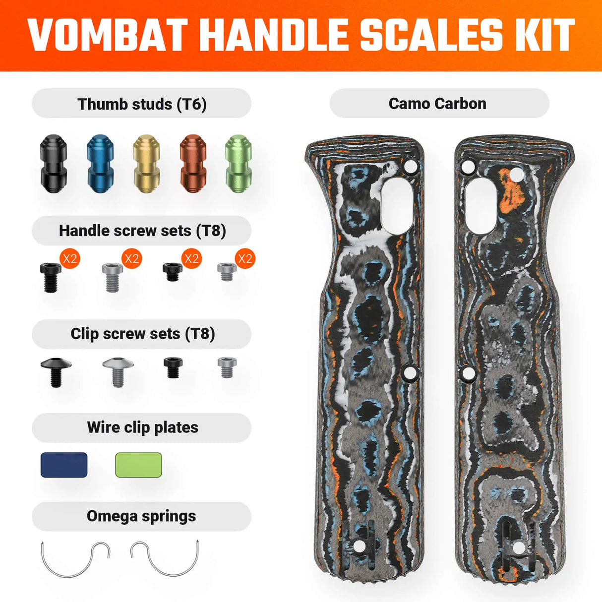 Vombat Handle Scales - Gulf Camo Carbon