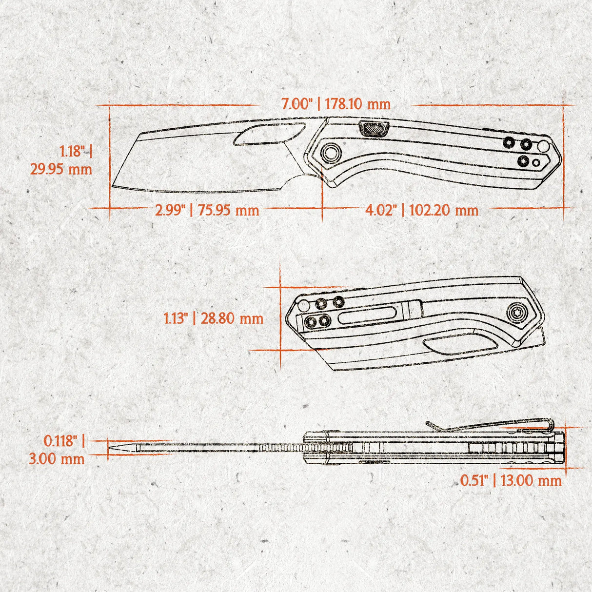 Kroc | Black Aluminium Copper Dune + Topo G10 - A1802