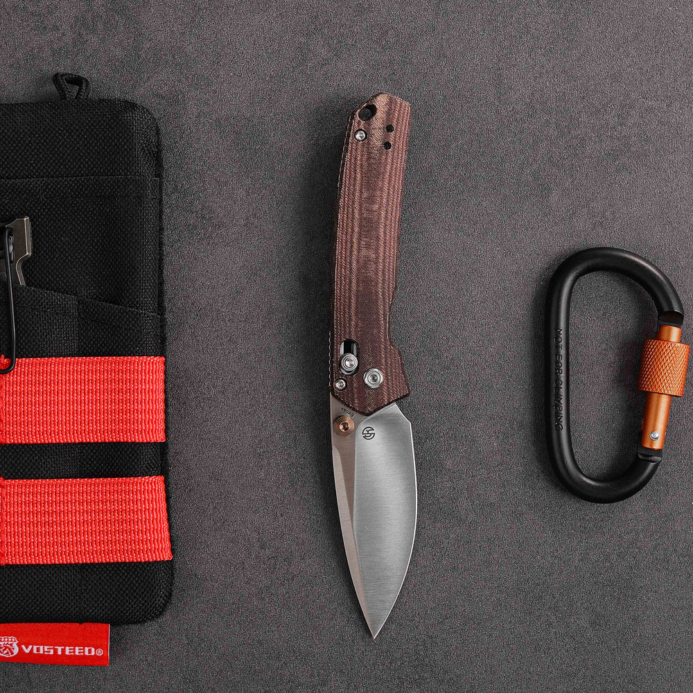 Mini Psyop | Maroon Norplex UltreX™ Micarta + Elmax - A2308