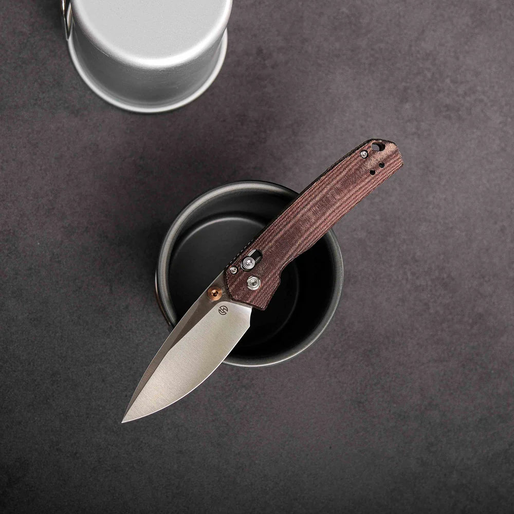 Mini Psyop | Maroon Norplex UltreX™ Micarta + Elmax - A2308