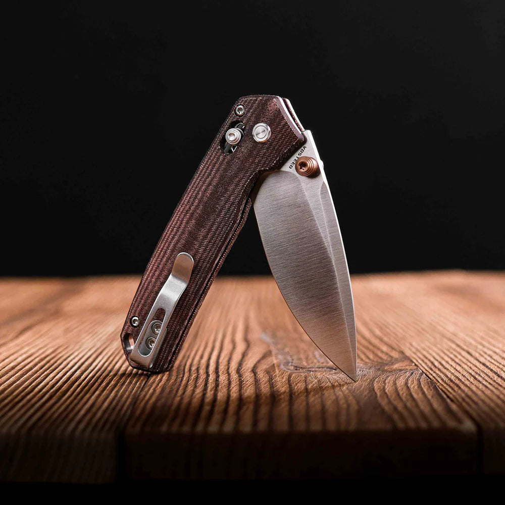 Mini Psyop | Maroon Norplex UltreX™ Micarta + Elmax - A2308