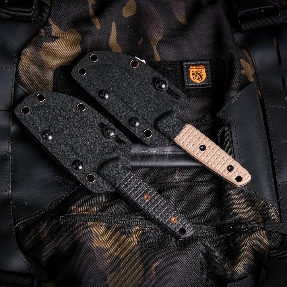 Mink - Fixed Blade | Sand G10 + Destroyer Grey 14C28N - D0107