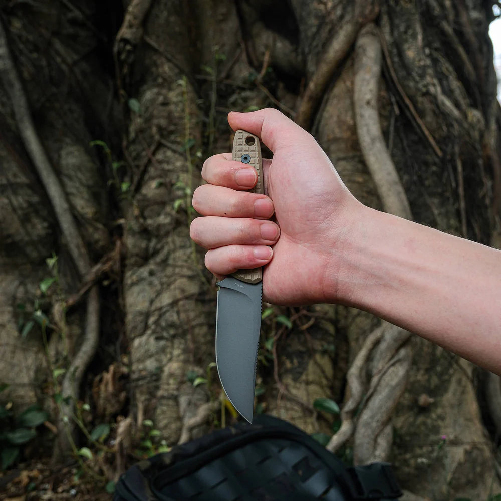 Mink - Fixed Blade | Sand G10 + Destroyer Grey 14C28N - D0107