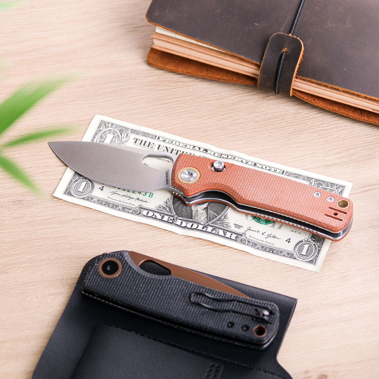 Porcupine | Natural Micarta + Satin 14C28N - A2604