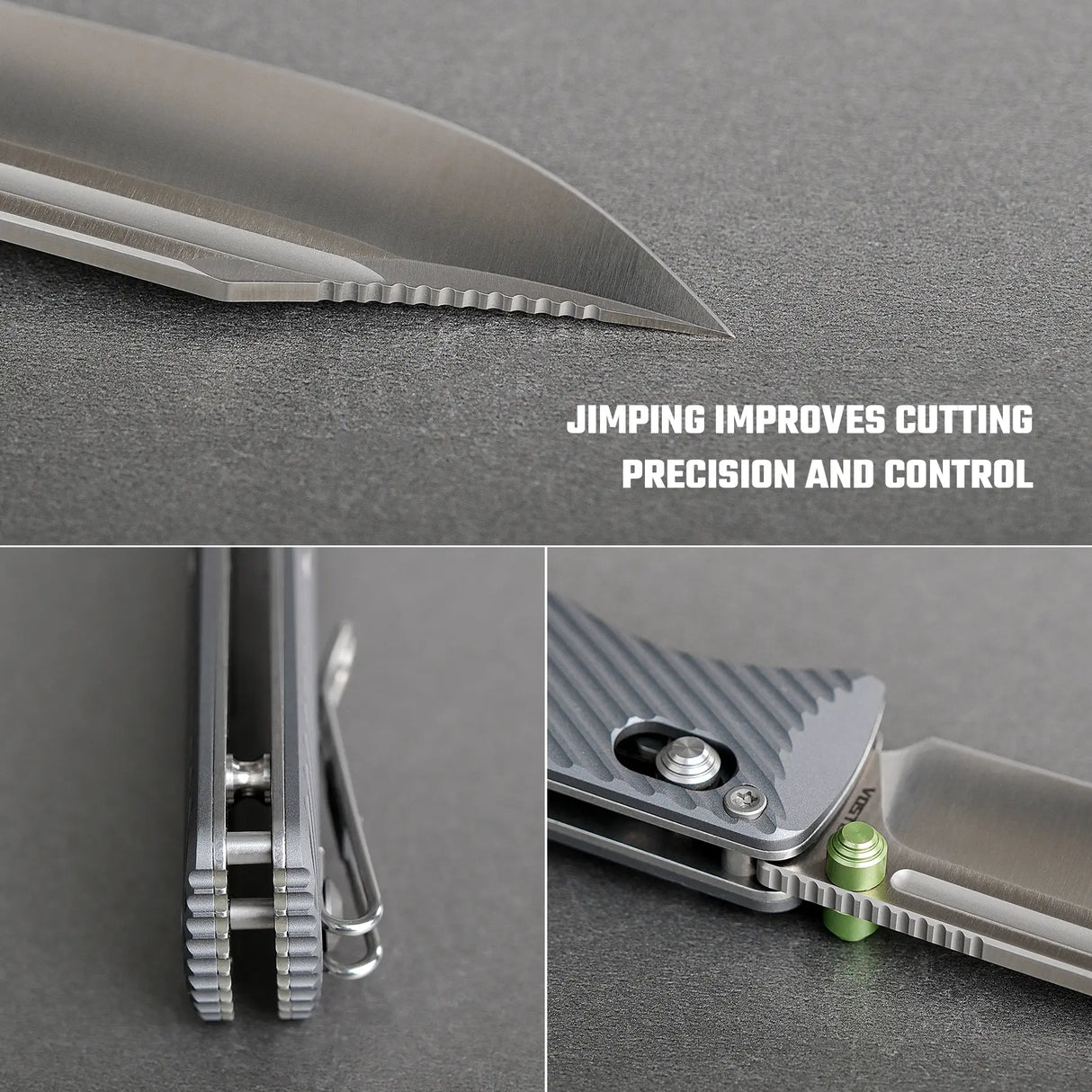 Vombat | Grey Aluminium + M390 Clip Point- A4101