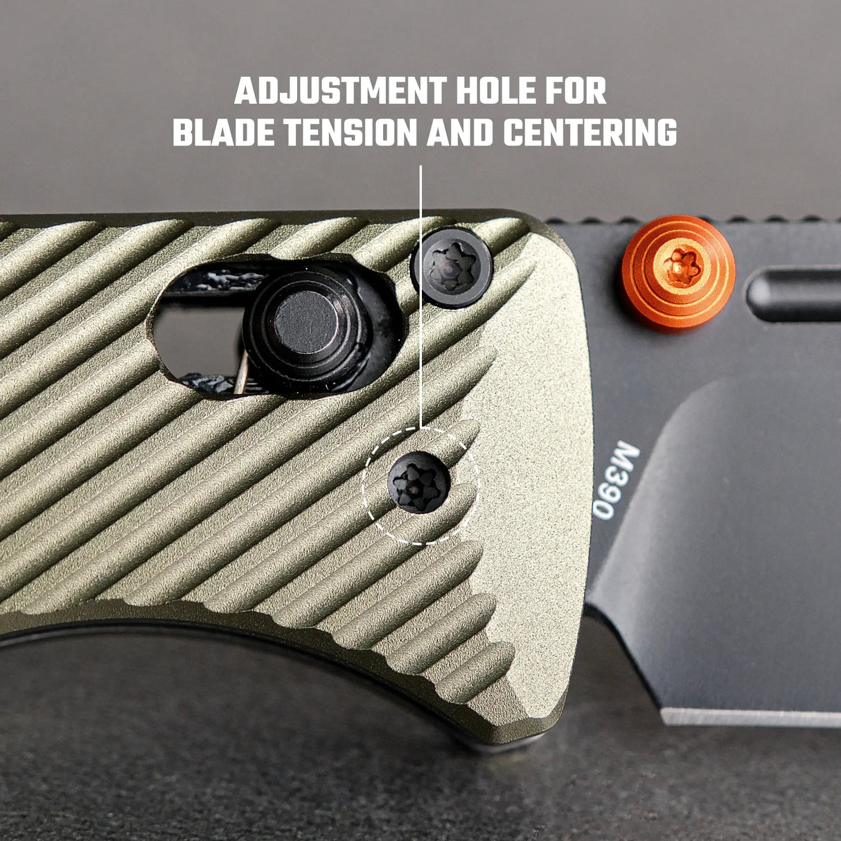 Vombat | Olive Green Aluminium + M390 Clip Point - A4102